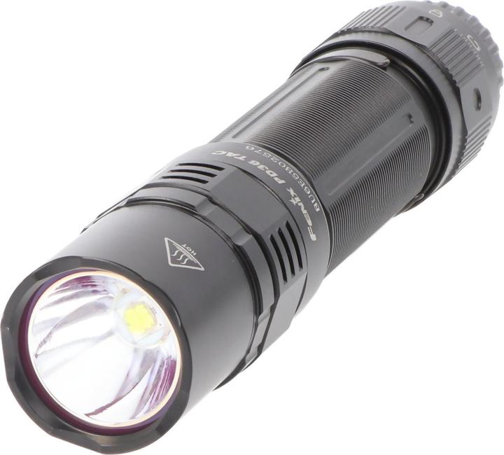 Actual product image Fenix PD36 TAC LED torch, with one-hand rotary switch, including rechargeable battery