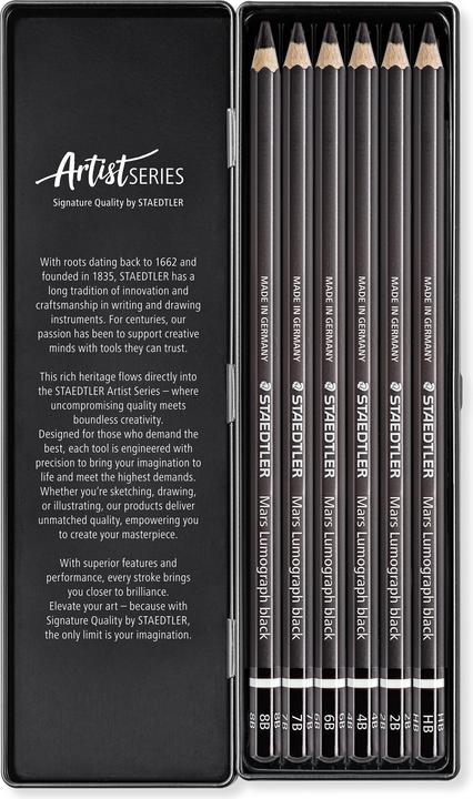 Actual product image Staedtler Mars Lumograph 100B G6 (2B, 4B, 6B, 8B, HB, 6x)