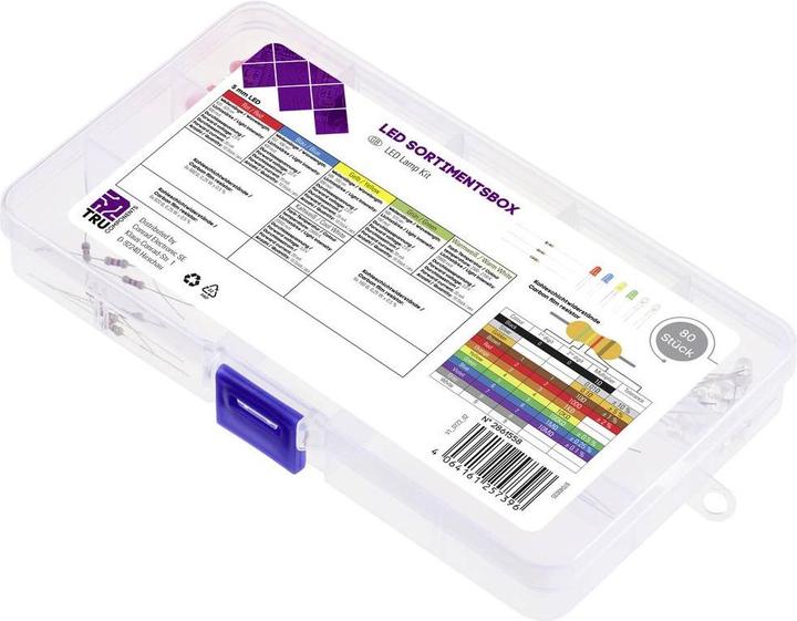 Produktbild Tru Components LED-Sortiment Rot, Gelb, Grün, Blau, Warmweiss, Kaltweiss Ru
