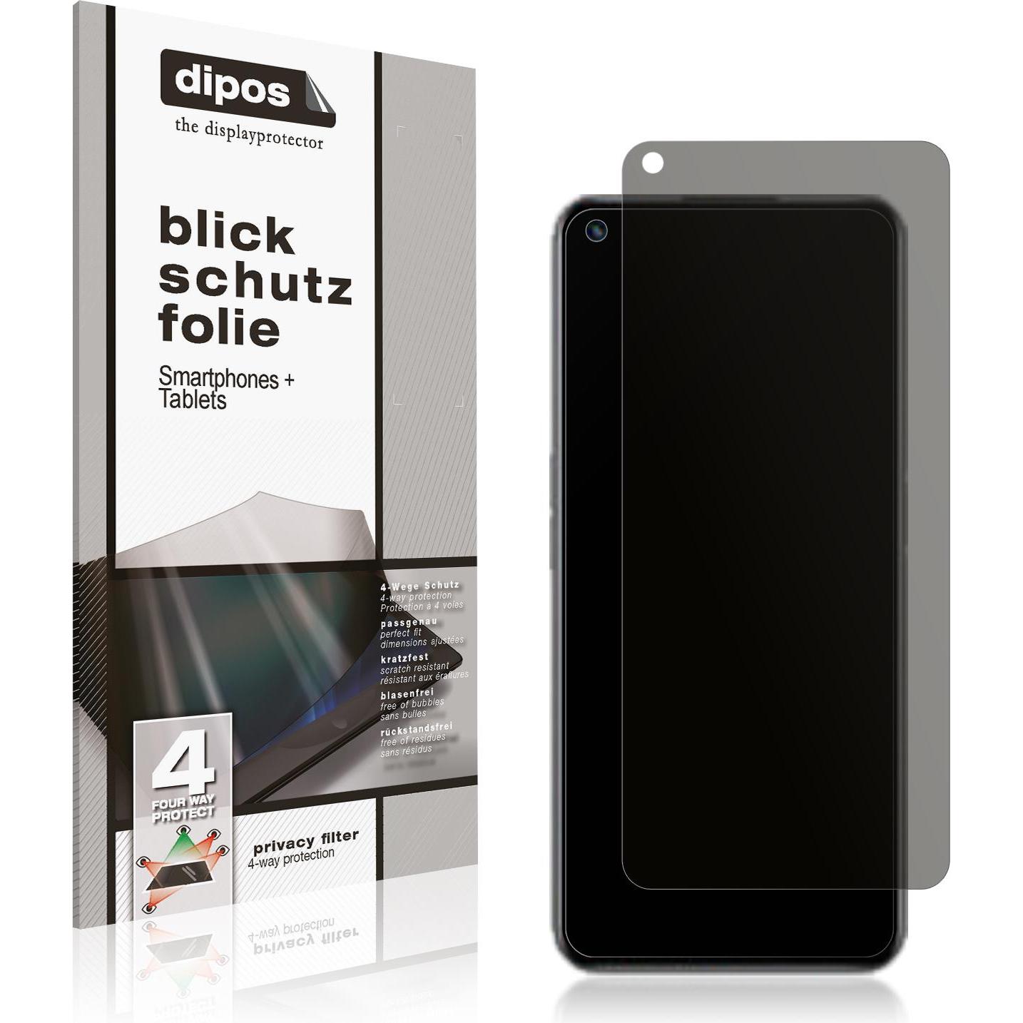 Dipos Blickschutzfolie 4-Way Privacy (1 Stück, Realme Q5), Smartphone Schutzfolie, Transparent