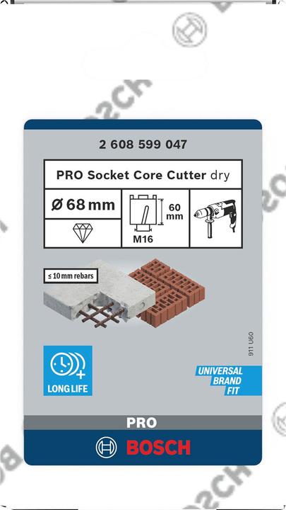 Produktbild Bosch Professional Zubehör PRO Socket Trockenbohrer, 68 x 60 mm, M16-Gewinde (68 Millimeter)