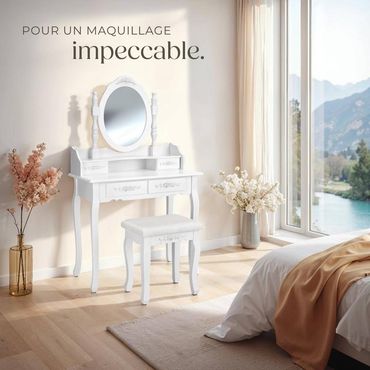 Produktbild tectake Schminktisch (40 x 40 x 143 cm)