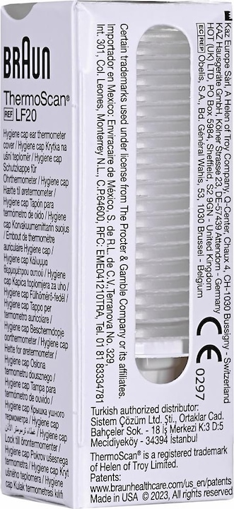 Nutritional values and ingredients Braun ThermoScan 3 IRT3030 (Ear)