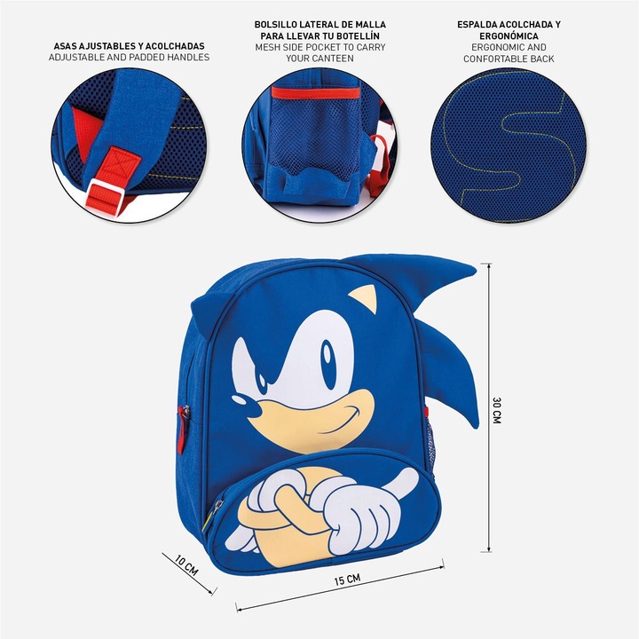 Actual product image Jakks Pacific Sonic - children's backpack school, blue
