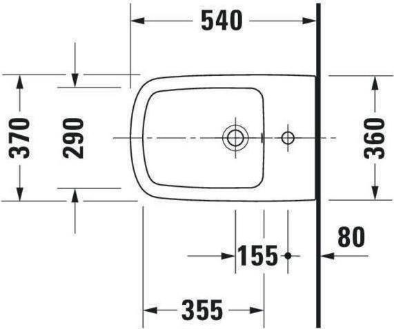 Actual product image Duravit Wall-mounted bidet DURASTYLE w ÜL HLB 370x540mm 1 tap hole white