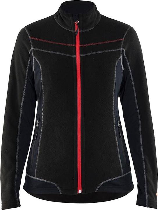 Actual product image Blakläder Ladies microfleece jacket model 4924.1010 black/red (S)