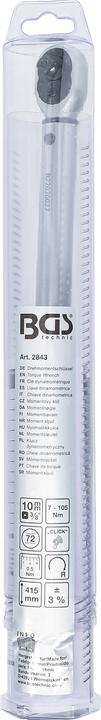 Productafbeelding BGS Momentsleutel | Uitgang buitenvierkant 10 mm (3/8") | 7 - 105 Nm (3/8", 7 Nm, 105 Nm)