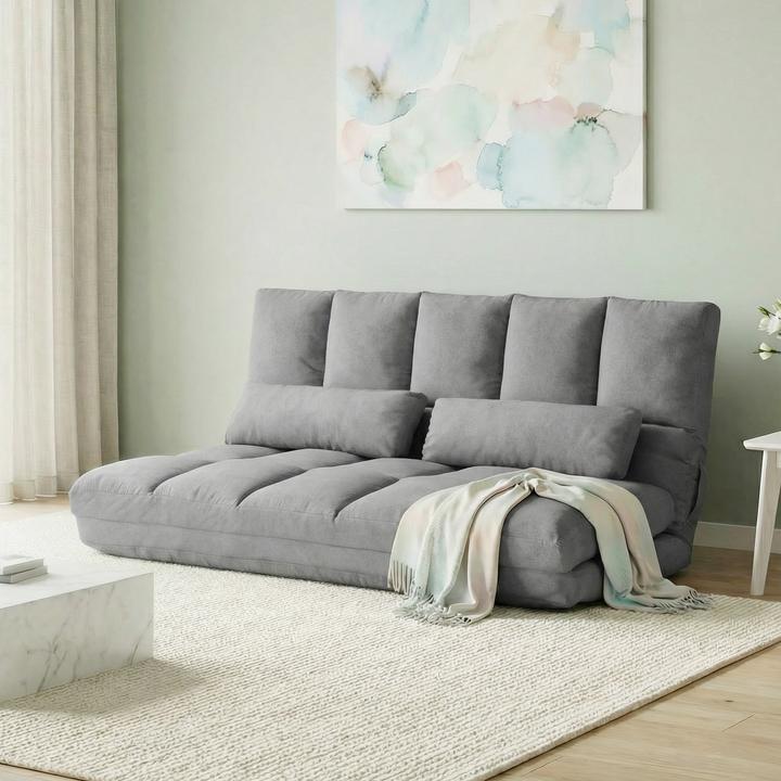 Actual product image Homcom Bodenstuhl Polyester, Metall Hellgrau