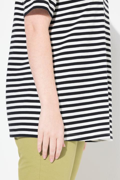 Actual product image Ulla Popken 2 Pack Eco Cotton Striped Tees (56)