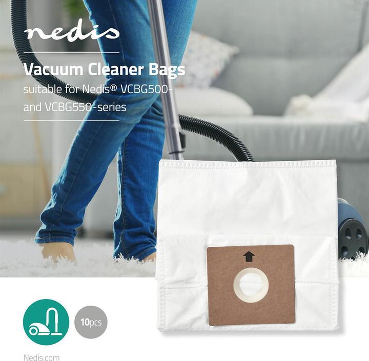 Actual product image Nedis Vacuum Cleaner Bag 10 Pieces Carton/Synthetic Most Sold VCBG500 / VCBG550-Series White (10x)