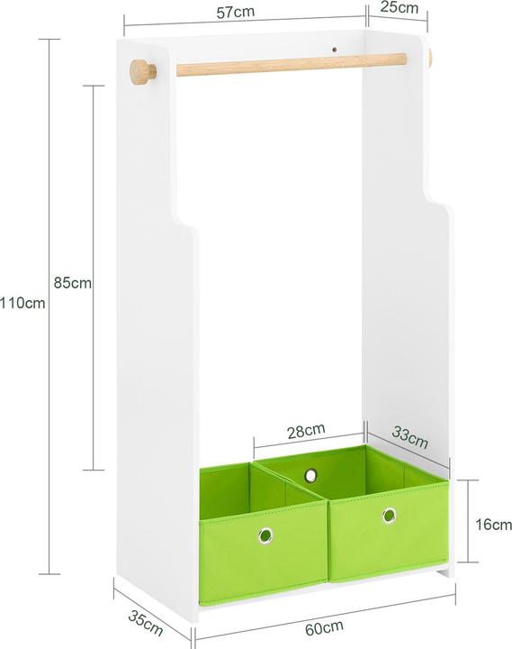 Produktbild SoBuy Kindergarderobe (60 x 35 x 110 cm)