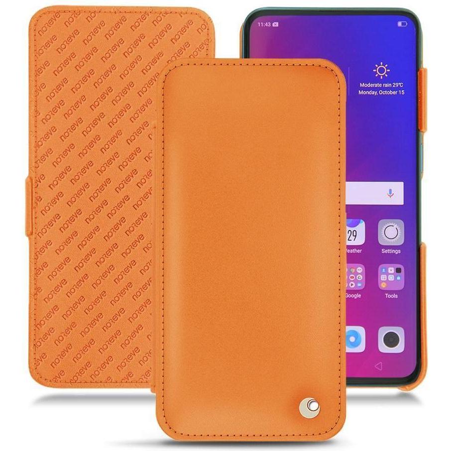 Noreve Lederschutzhülle horizontal (Oppo Find X), Smartphone Hülle, Orange