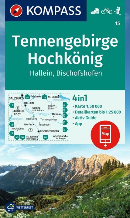 Produktbild Wanderkarte 15 Tennengebirge, Hochkönig, Hallein, Bischofshofen 1:50.000