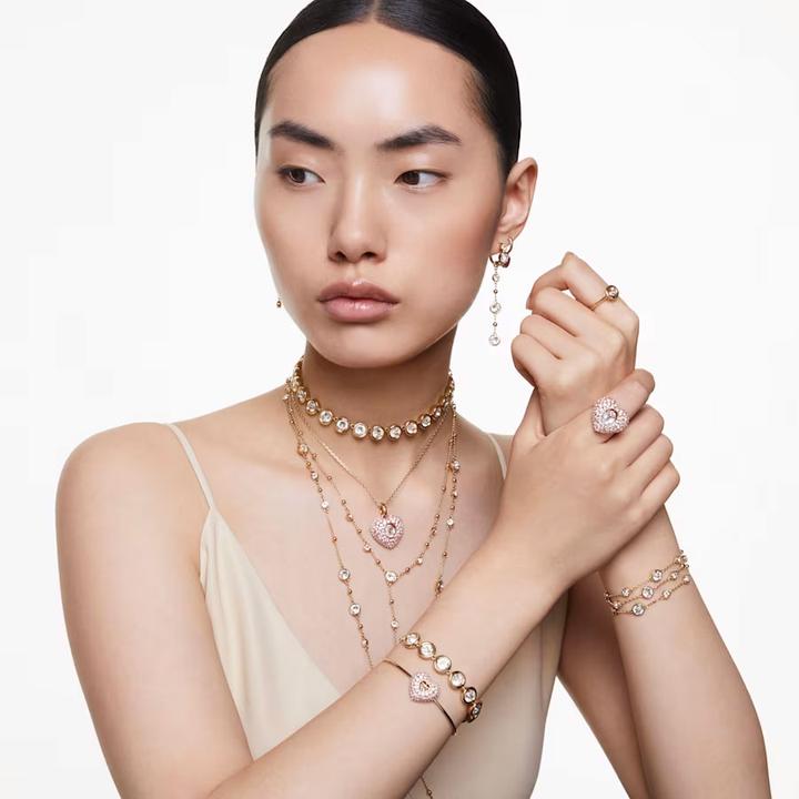 Produktbild Swarovski Imber Breites Armband Rundschliff Weiss Gold (20 cm, Swarovski Metall)