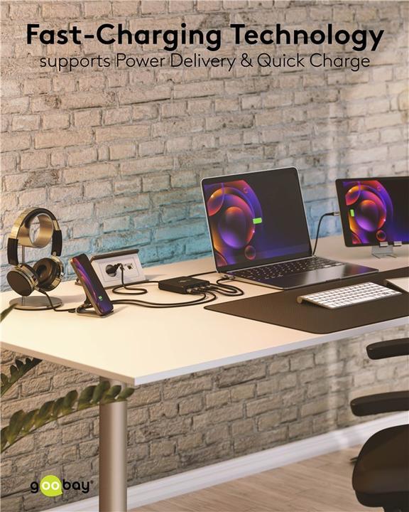 Image du produit Goobay Chargeur de bureau multiport 4 ports (65 W, 4 ports)