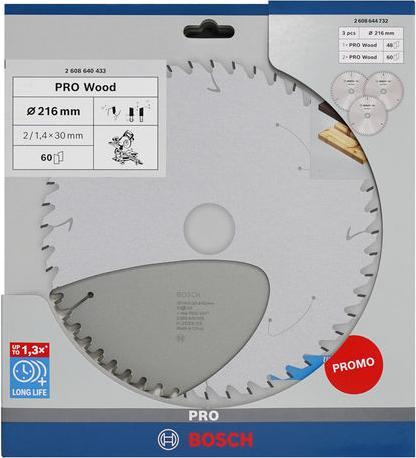 Productafbeelding Bosch Professional Zubehör Promo 3er Pack, 216 mm Pro Wood