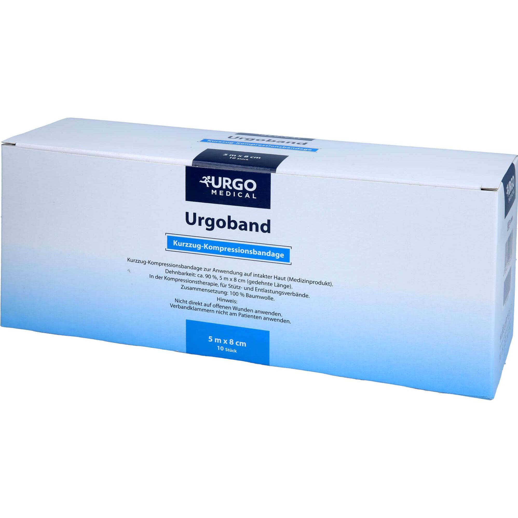 Thumbnail - Urgo, Verbandsmaterial, Urgoband Kurzzugbinde 5mx8cm Ohne Cellophan, 10 St Bin