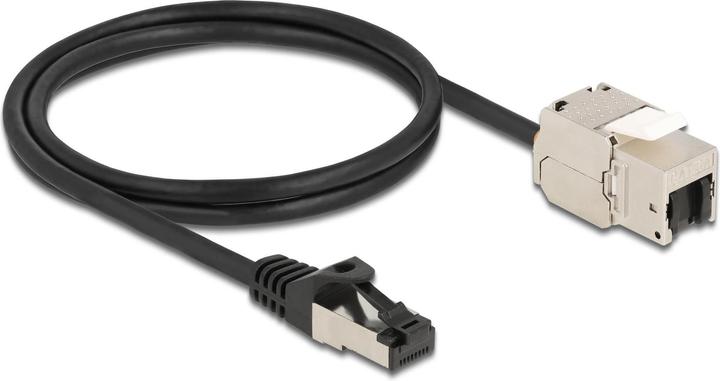 Produktbild Delock Kabel RJ45 Stecker zu Keystone Modul RJ45 Buchse Cat.6A 1 m schwarz (S/FTP, CAT6a, 1 m)