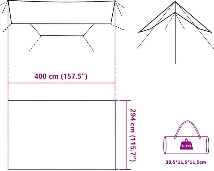Produktbild vidaXL Tarp Wasserdicht (Tarp, 1.15 kg)