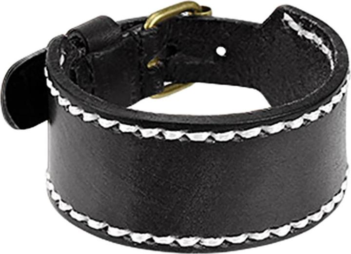 Immagine prodotto Star Piercing Cinturino in pelle nera con bordo cucito bianco (Cuoio, senza ottone)