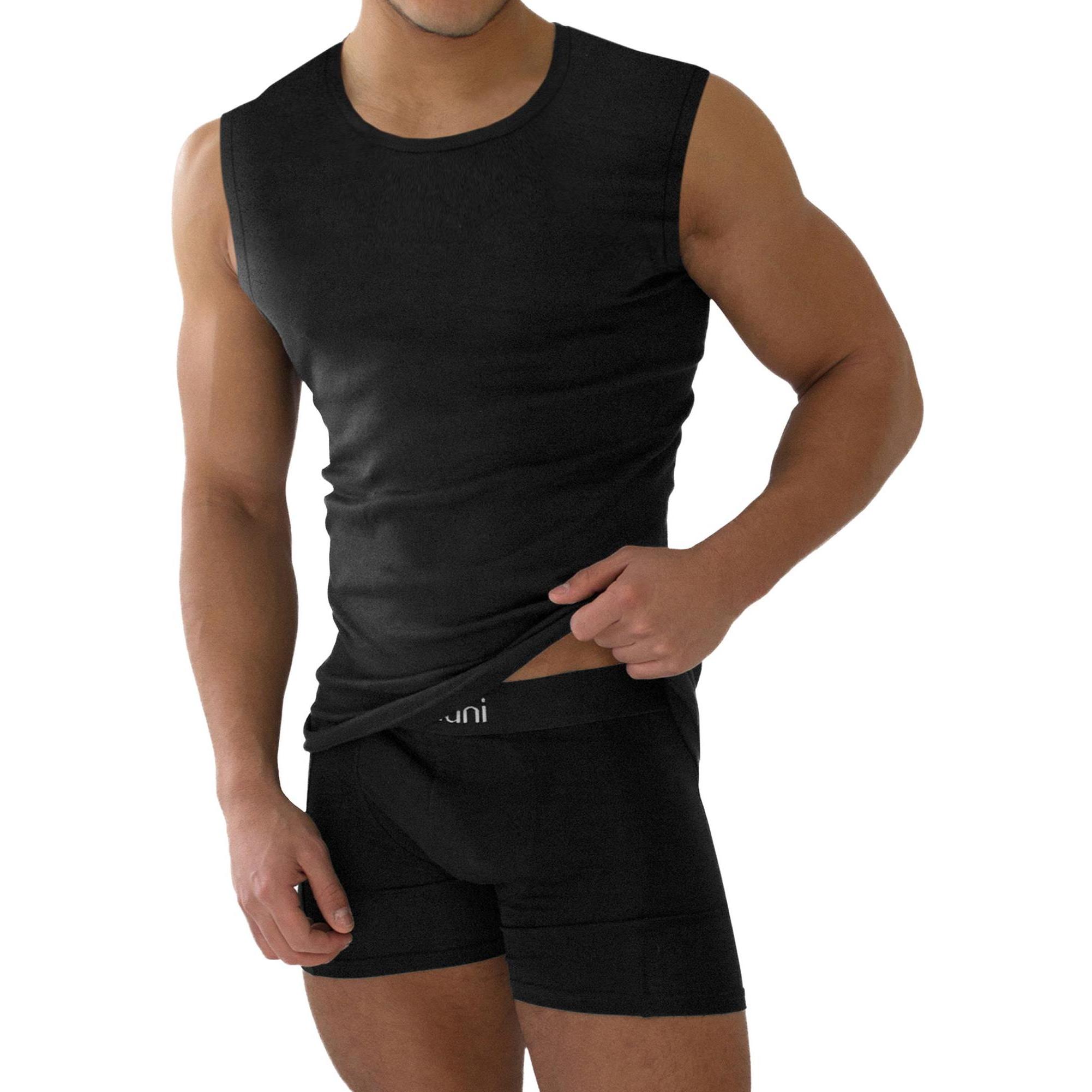 Thumbnail - Normani, Herren, Shirt, 4 Stück Herren-Unterhemd mit extra-breiten Trägern, Schwarz, (4XL)
