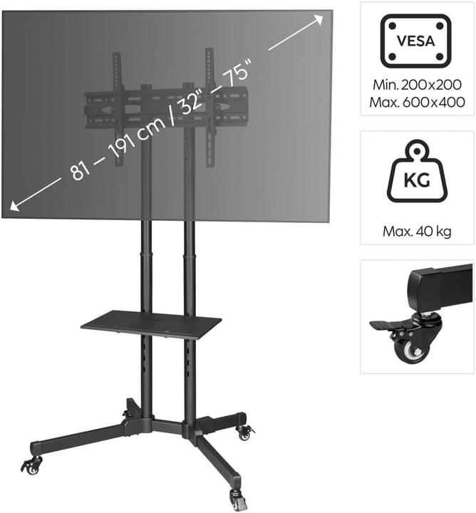 Image du produit Hama Trolley (40 kg, 32" - 70")
