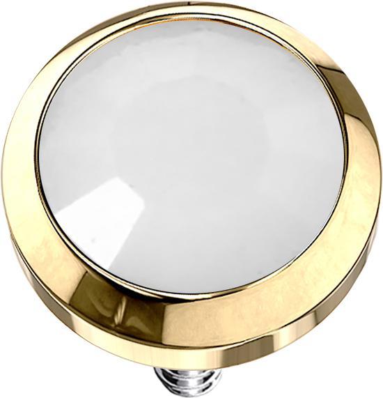 Image du produit Star Piercing Dermal Anchor doré avec opale blanche (sans laiton, Acier chirurgical 316L)