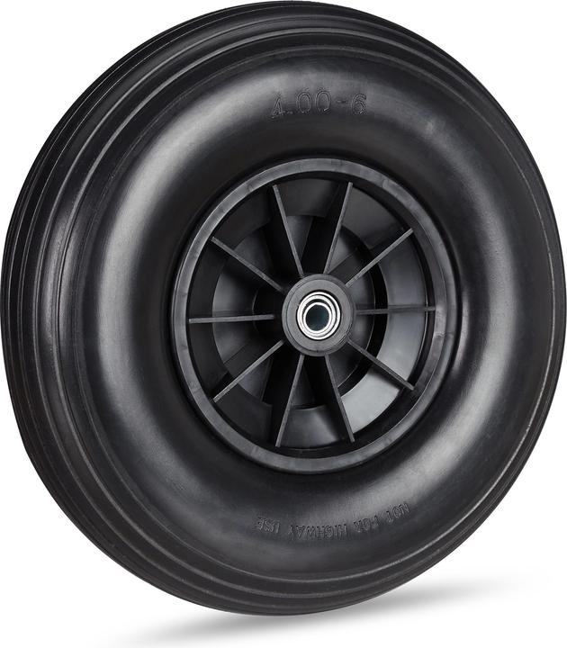 Actual product image Relaxdays Wheelbarrow Wheel 4., Solid Rubber