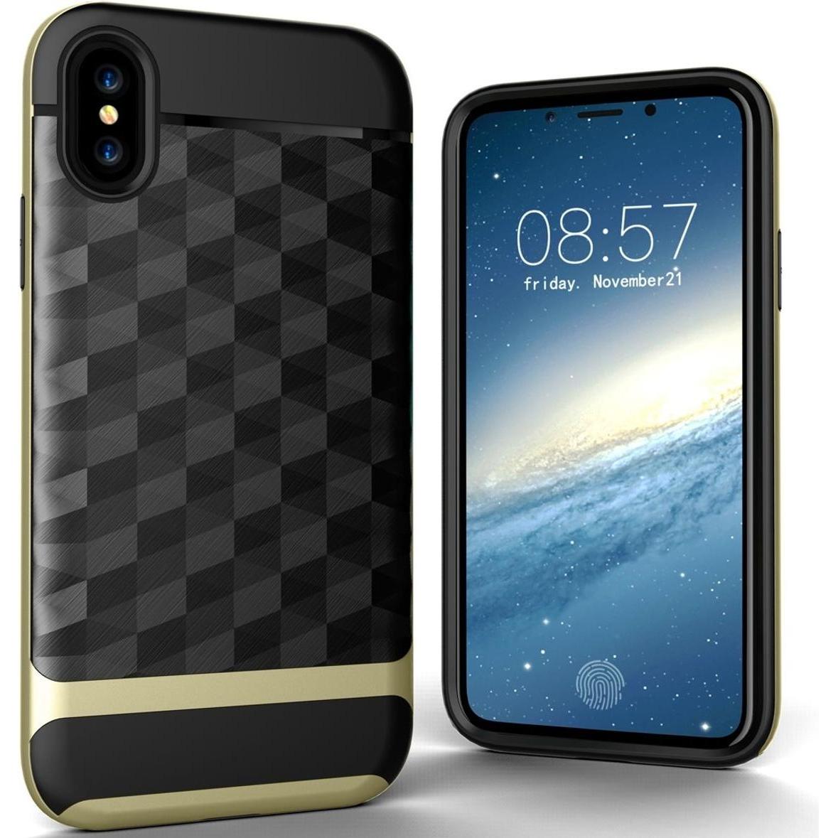 König Design Apple iPhone X / XS Hülle Case Handy Cover Schutz Tasche Schutzhülle Bumper Gold (Apple iPhone XS), Smartph...