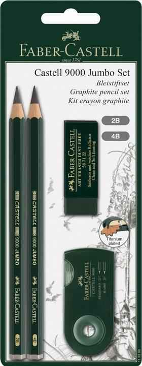 Produktbild Faber-Castell Bleistift CASTELL 9000 Jumbo, Zeichenset (2B, 4B, 2 x)