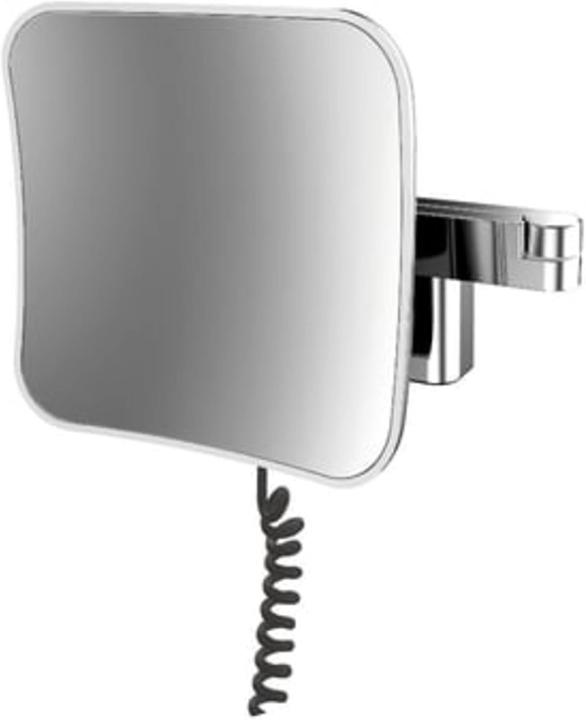 Emco LED scheer-/cosmeticaspiegel EVO hoekig wandmodel 2-armig 5-voudig zwart
