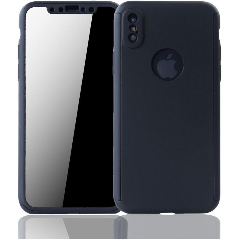 Thumbnail - König Design Hülle Handy Schutz für Apple iPhone XS Full Case Cover Displayschutz 360 Schwarz (Apple iPhone XS), Smartph...