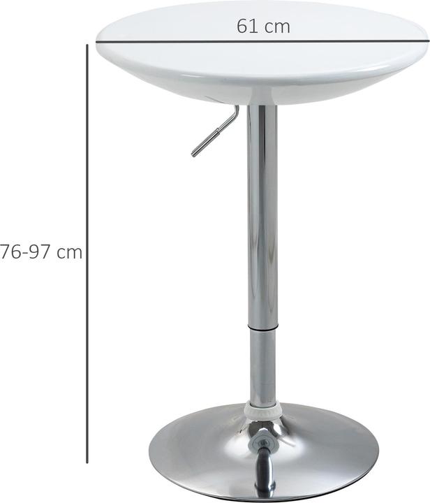 Actual product image Homcom Metal bar table stand and plate base, Movable 360-degree table top (Ø 61 x 97 cm)