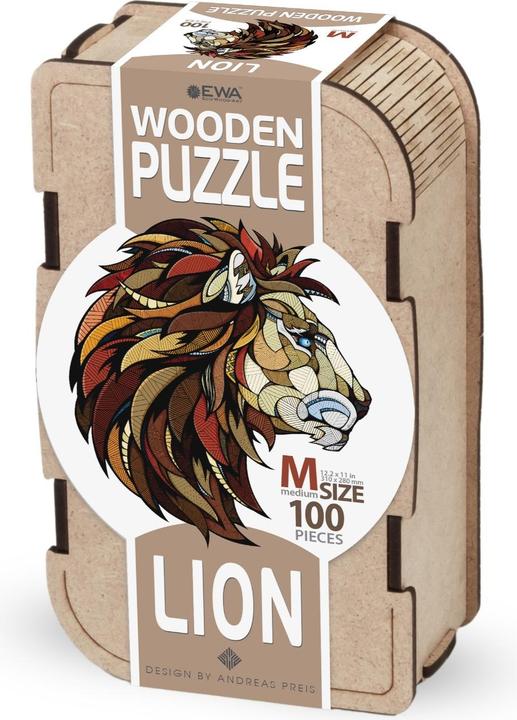 Image du produit Eco Wood Art Puzzle en bois M - Lion (Dans une boîte en bois) (100 pièces)