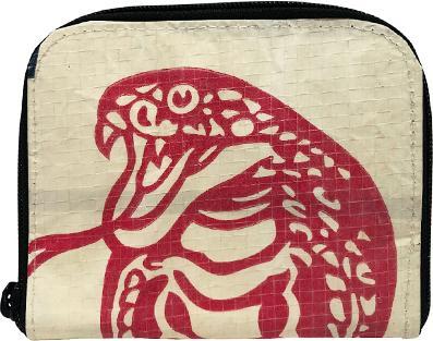 Bekos Upcycling - Geldbörse mit Reissverschluss aus recycelten Zementsäcke Cobra