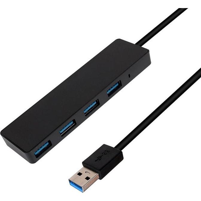 Mozo MOZOS AC-HUB30 4 PORTOWY HUB USB 3.0 ROZDZIELACZ (USB-A, 4 Ports), Dockingstation + USB Hub, Schwarz