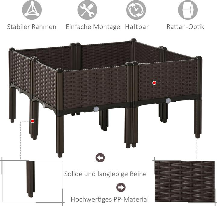 Produktbild Outsunny Hochbeet mit Abflusslöchern