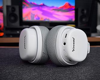 Actual product image Marvo MONKA ECHO headphones with microphone, white, backlit, tri-mode