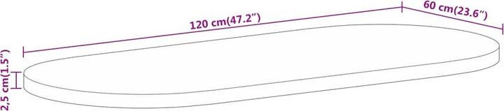 Produktbild VidaXL Tischplatte Holzplatte Massivholzplatte 120x60x2,5cm Oval Mangoholz