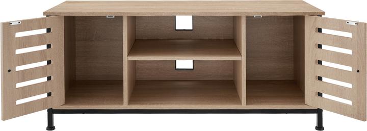 Actual product image tectake TV cabinet Carlow | W110 x D41.5 x H50.5 cm with two cabinets & shelf (41.50 x 41.50 x 50.50 cm)