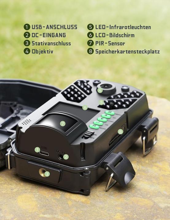 Produktbild Ceyomur Wildkamera mit 4K HD und Bewegungsmelder