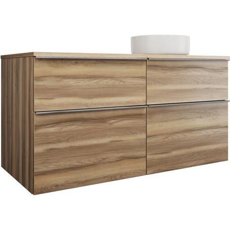 burgbad, Badmöbelset, Eqio Keramik-Aufsatzwaschtisch, rund, inklusive Waschtischunterschrank, Breite 1200m