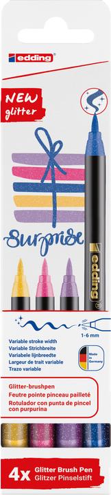Image du produit Edding 1340 stylo pinceau pailleté Lot de 4 assortis (4x)