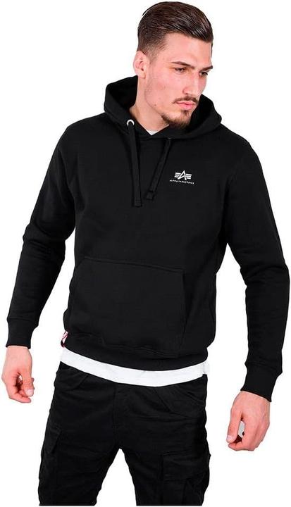 Produktbild Alpha Industries Basic Hoody met klein logo voor heren Black (XS)
