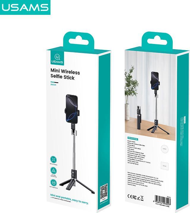 Actual product image Usams Selfie Stick ZB324 Mini Wireless czarny