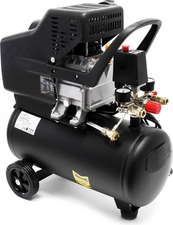 Actual product image Wiltec Air Compressor with 24L Tank Volume, max. Pressure of 8 Bar and Wheels (24 l)