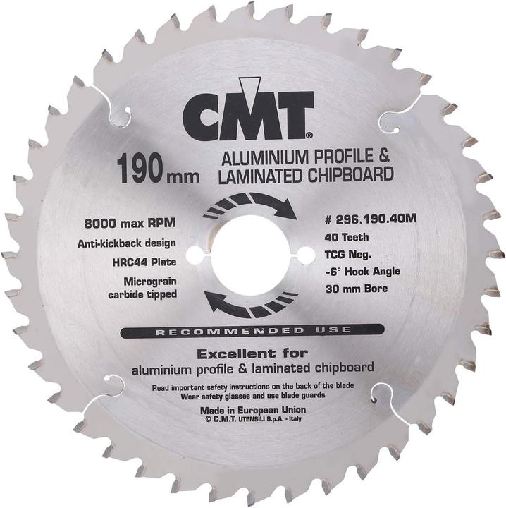 Actual product image CMT 297.080.10M Kreissägeblatt neg. für Non-Ferro/Trespa/Alu 250 x 30 x 80T