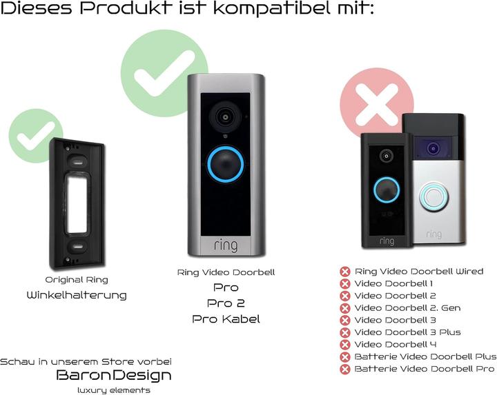 Image du produit Baron Design Edelstahl Blende für Ring Video Doorbell Pro