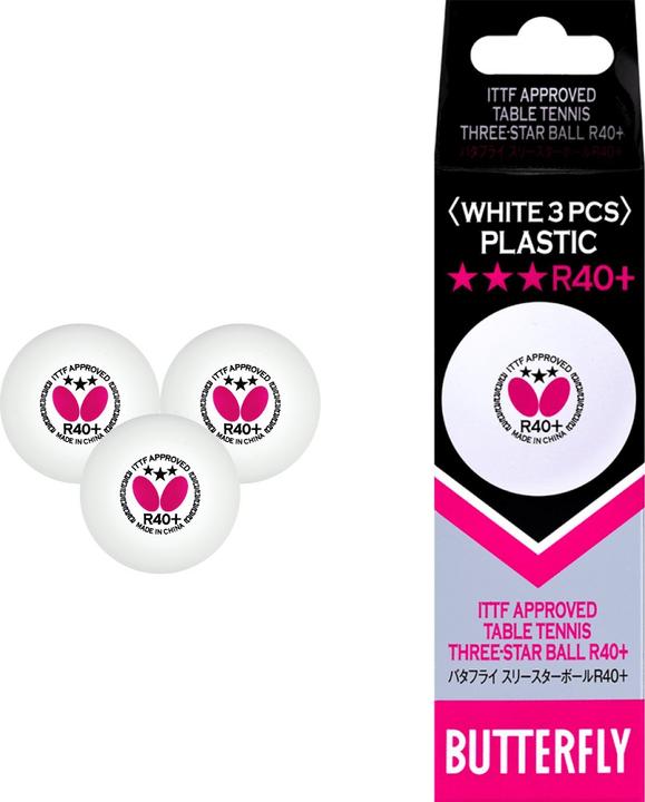 Butterfly Tischtennisbälle *** Weiss - 3 Stk. (3 Stk.)