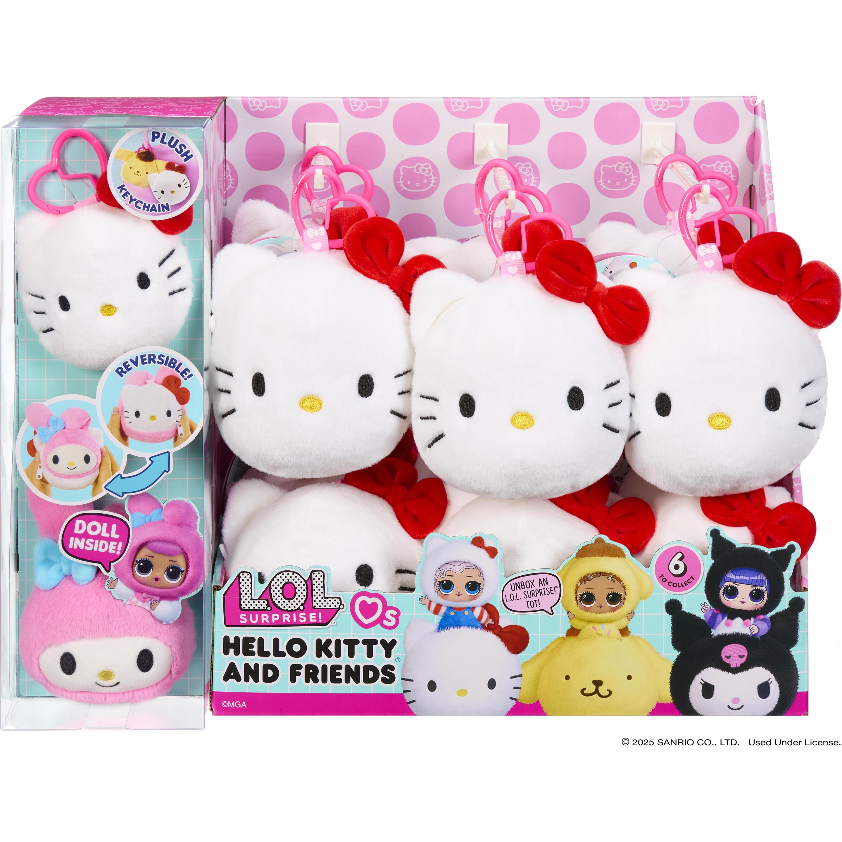 L.O.L. Surprise! L.O.L. Surprise Loves Hello Kitty Reversible Plush Surprise Asst.